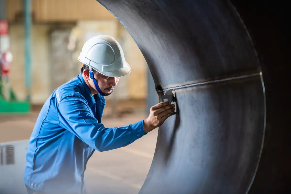Industiral Welding Gauge Inspection Butted Weld On Plate Steel Structure